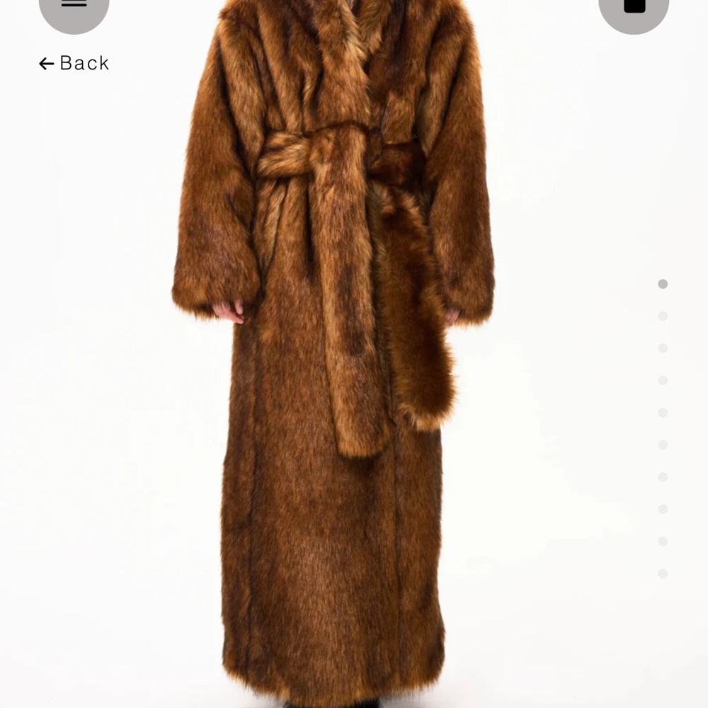 Khy Long Faux Fur Coat with Belt